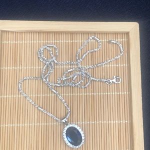 9.25 sterling silver sapphire crystal charm
